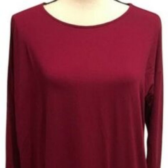 Eileen Fisher Hibiscus Red Jersey Shift Dress